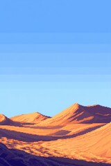 Naklejka premium Sunset in the desert. Mountain tops against a colorful sky.