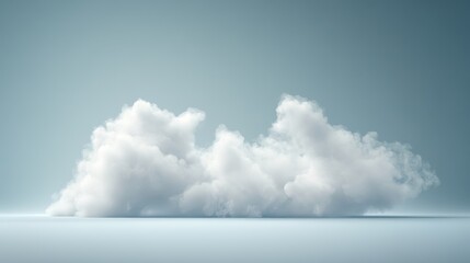 Fluffy white cloud formation against a clear blue sky on a serene day