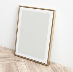 Fototapeta premium Blank picture frame, home decor with design space