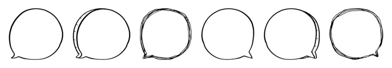 Doodle speech bubble png cut out element set, transparent background