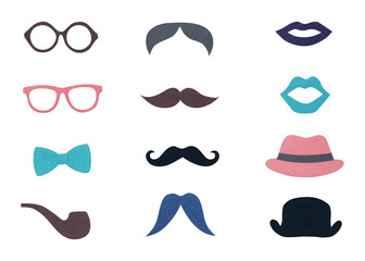 Hipster paper craft icon set design element