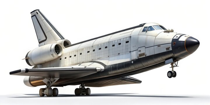 Space Shuttle on White Background - Powered by Adobe