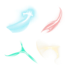 Colorful long exposure light effect design element set