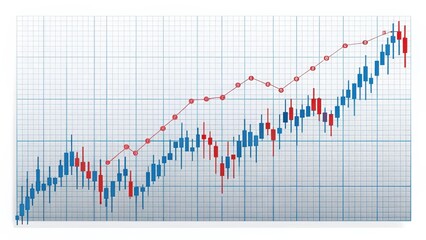 Stock Market Chart, Candlestick Graph, Financial Data Visualization