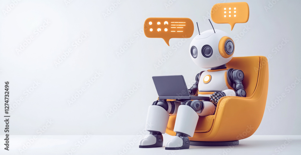 Aufkleber ai chatbots working and chatting in computer
