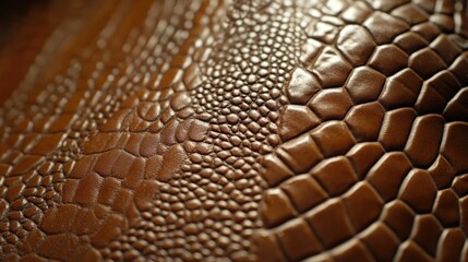 Reptile skin texture with a focus on the patterns and cracks. The leather appears soft and has intricate scale patterns.