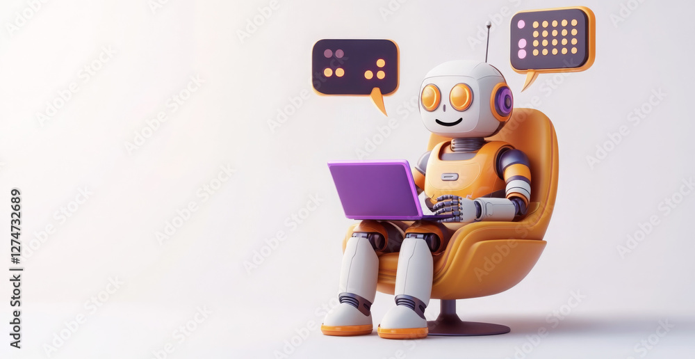 Aufkleber ai chatbots working and chatting in computer