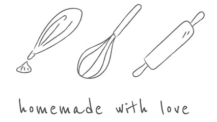 Homemade with love baking utensils set