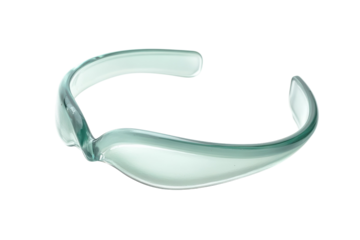 Elegant transparent glasses resting on a minimalist surface illuminated by soft light isolated on transparent background