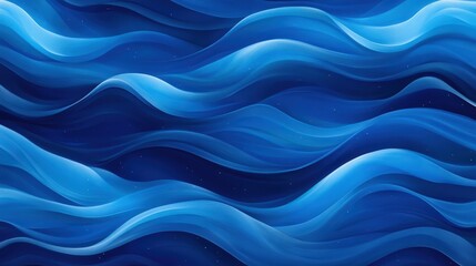 Fototapeta premium An abstract background featuring smooth, flowing waves in various shades of blue. This design is perfect for conveying tranquility and fluidity in digital and print media.