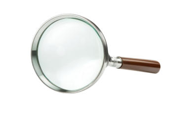 Discovering hidden details with a vintage magnifying glass resting on a clean surface isolated on transparent background