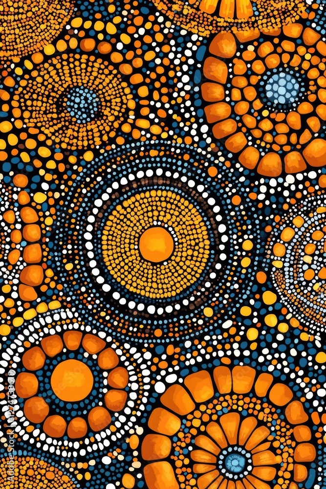 Poster multi-colored geometric swirl pattern on a grey background. vibrant and intricate abstract design su