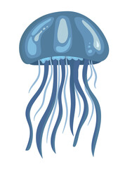 Cute jellyfish. Vector clipart illustration on isolated background.