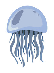 Naklejka premium Cute jellyfish. Vector clipart illustration on isolated background.