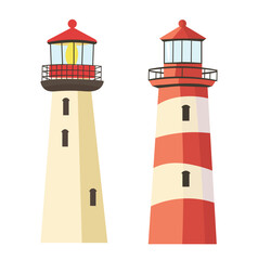 Lighthouse. Vector clipart illustration on isolated background.