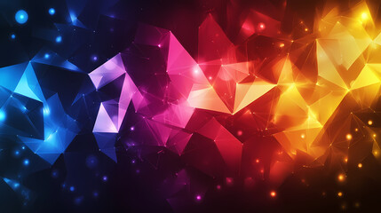 Abstract background with geometric shapes and vibrant colors, creating an energetic atmosphere for design or presentation
