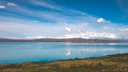 Lake pukaki new zealand gorgeous mirror calm still blue iconic picturesque scenery