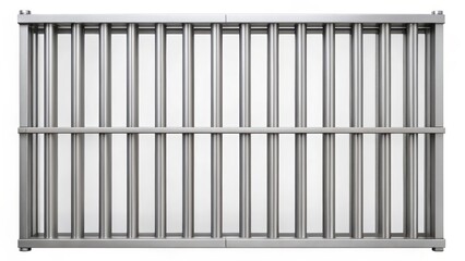 Metal Grid Structure on White Background