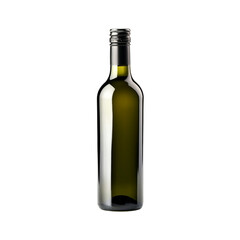 Green Wine Bottle on Black Background,