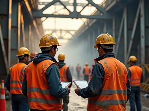 Escena de trabajo abarrotada que representa a un grupo de ingenieros cualificados, concepto de mitigaci&oacute;n de riesgos
