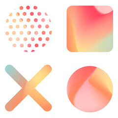 Colorful gradient elements collection transparent png