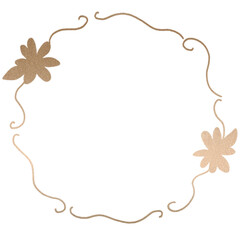 Golden botanical frame transparent png