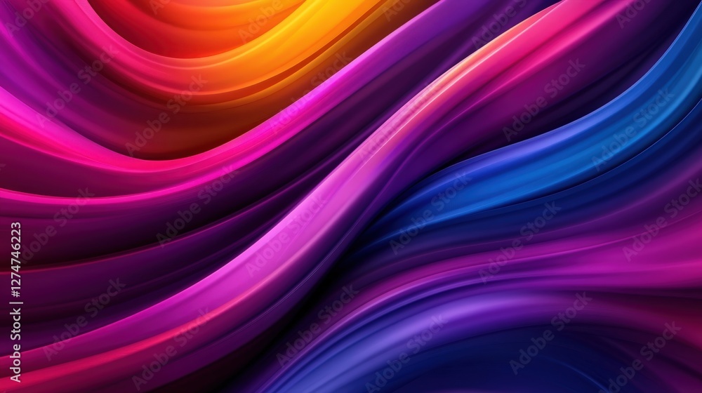 Aufkleber vibrant abstract background featuring smooth waves of color blending together. ideal for creative pr