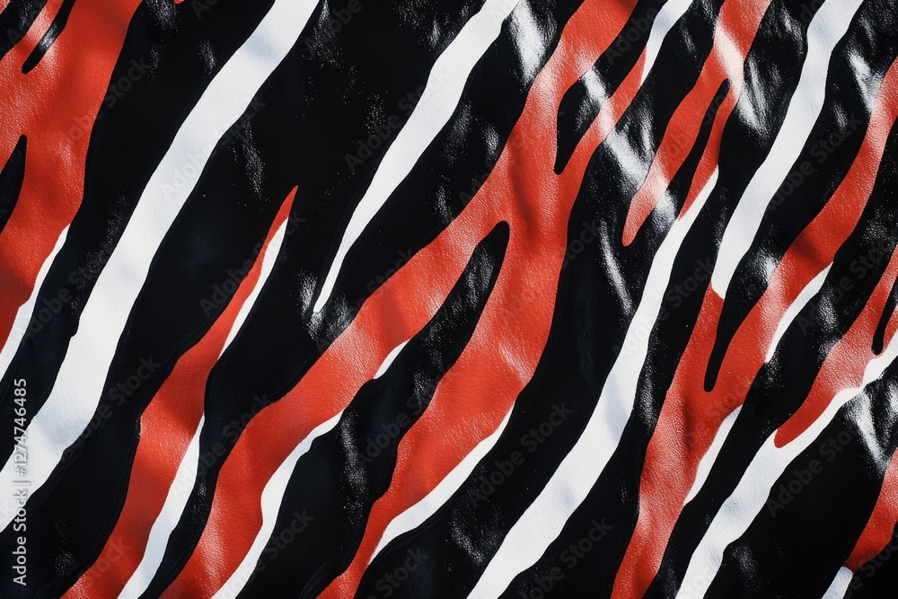 Poster a modern graphic art interpretation of a tiger print pattern with bold stripes and dynamic, textured