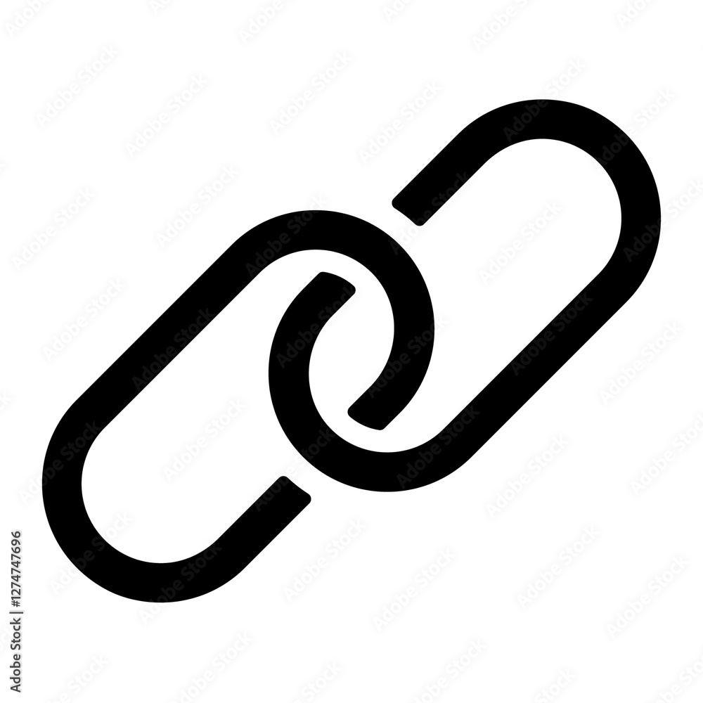 Poster png chain link icon connection symbol, user interface icon on transparent background