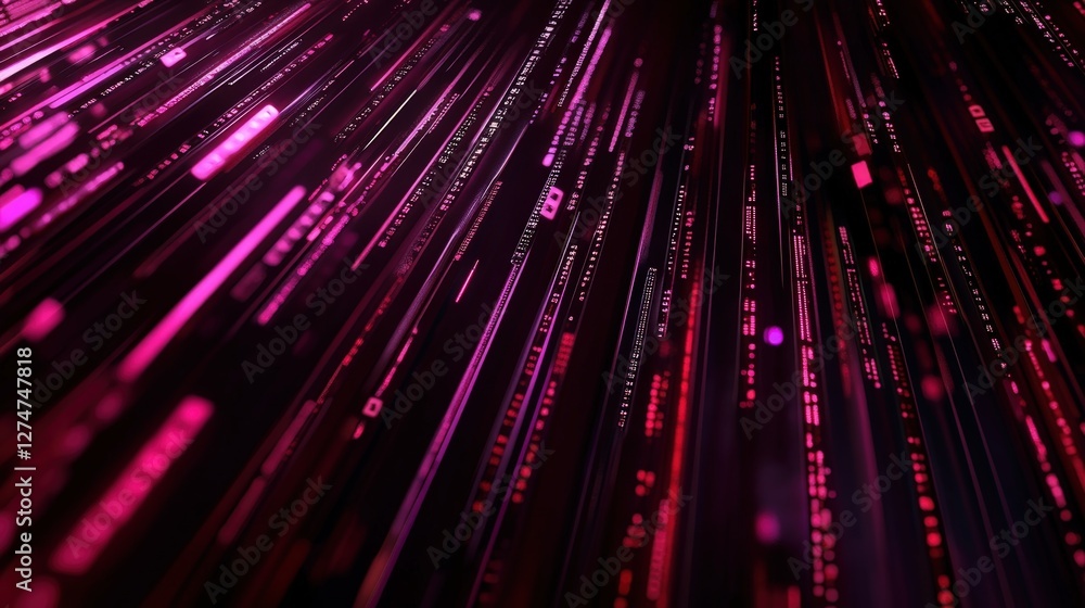 Aufkleber a stunning digital abstract image featuring vibrant pink rays of light emitting from a central point