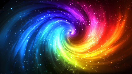 Fototapeta premium Vibrant neon vortex: a mesmerizing spiral of colorful light and energy. Electric Aurora Vortex. Illustration