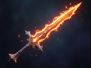 Gaming Asset - Fiery Sword