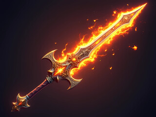 Gaming Asset - Fiery Sword