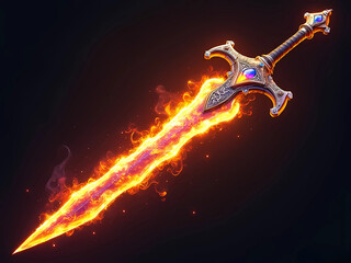 Gaming Asset - Fiery Sword