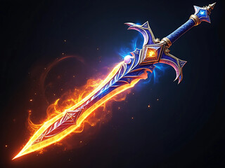 Gaming Asset - Fiery Sword