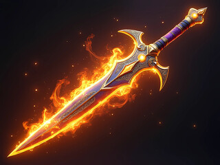 Gaming Asset - Fiery Sword