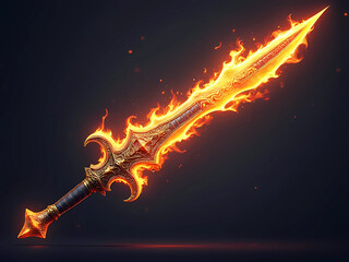 Gaming Asset - Fiery Sword
