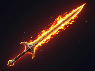 Gaming Asset - Fiery Sword