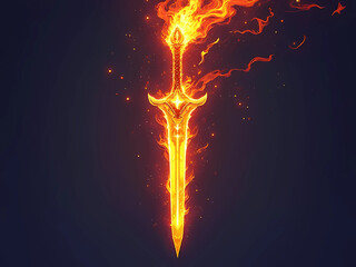 Gaming Asset - Fiery Sword