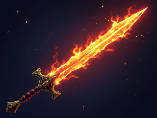 Gaming Asset - Fiery Sword