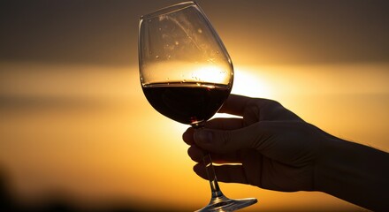 Hand Holding a Glass of Wine