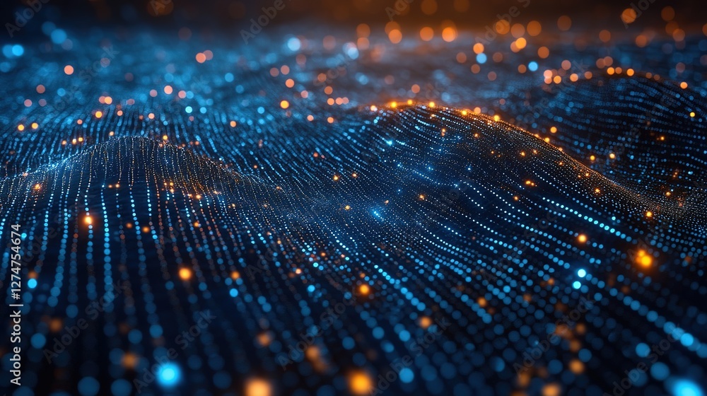 Poster dynamic data visualization abstract space digital art modern environment aerial view technology conc