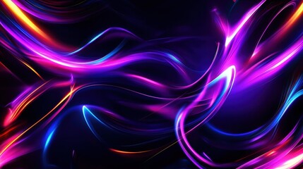 Fototapeta premium A vibrant abstract background featuring flowing lines of purple, blue, and orange light