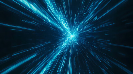 An electric blue light emitting from the center of a galaxy, a mesmerizing event in the midnight sky. the unique pattern is a result of gas and science in space. Electric Aurora Vortex. Illustration