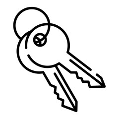 Two keys black line icon