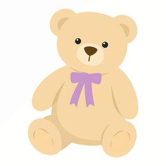 Illustration Teddy Bear Brown Isolated Background Childhood Toy Icon