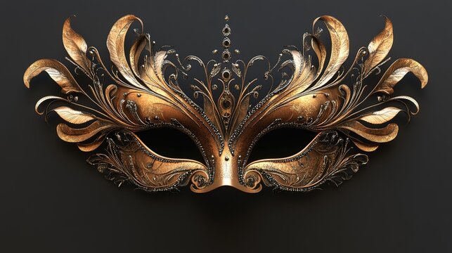 Elegant decorative masquerade mask artistic display digital art luxurious environment close-up view creative concept