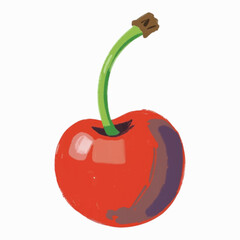 Illustration of a Classic Cherry on Top