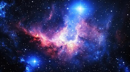 Obraz premium Celestial Phenomenon with Brilliant Aurora-Like Cosmic Lights and Mysterious Deep Space Nebula Creating Ethereal Astronomical Display