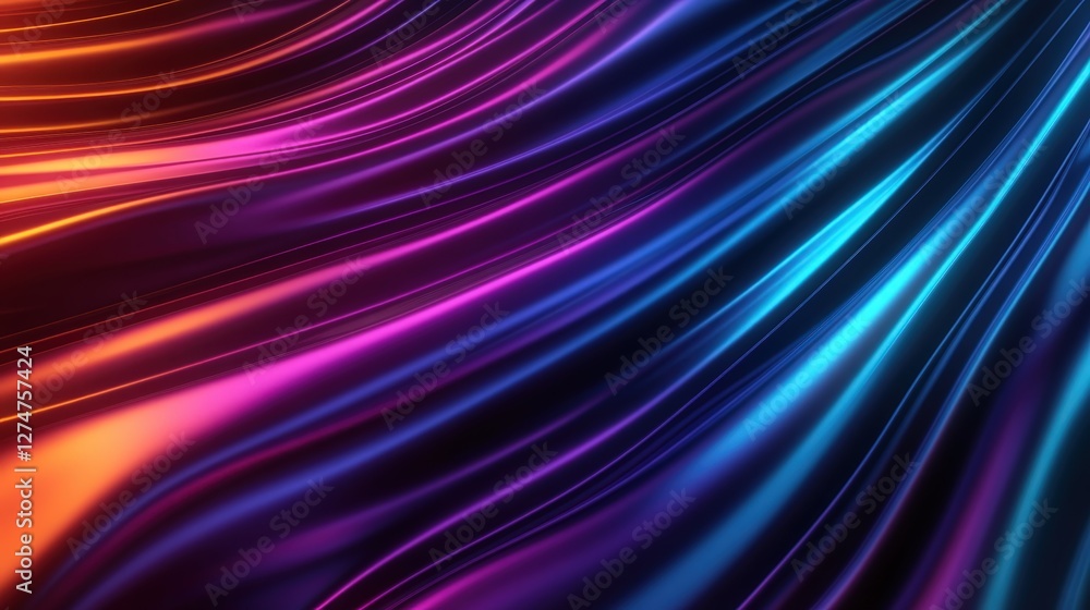 Aufkleber a vibrant and dynamic abstract background featuring flowing lines of purple, blue, and orange. perfe